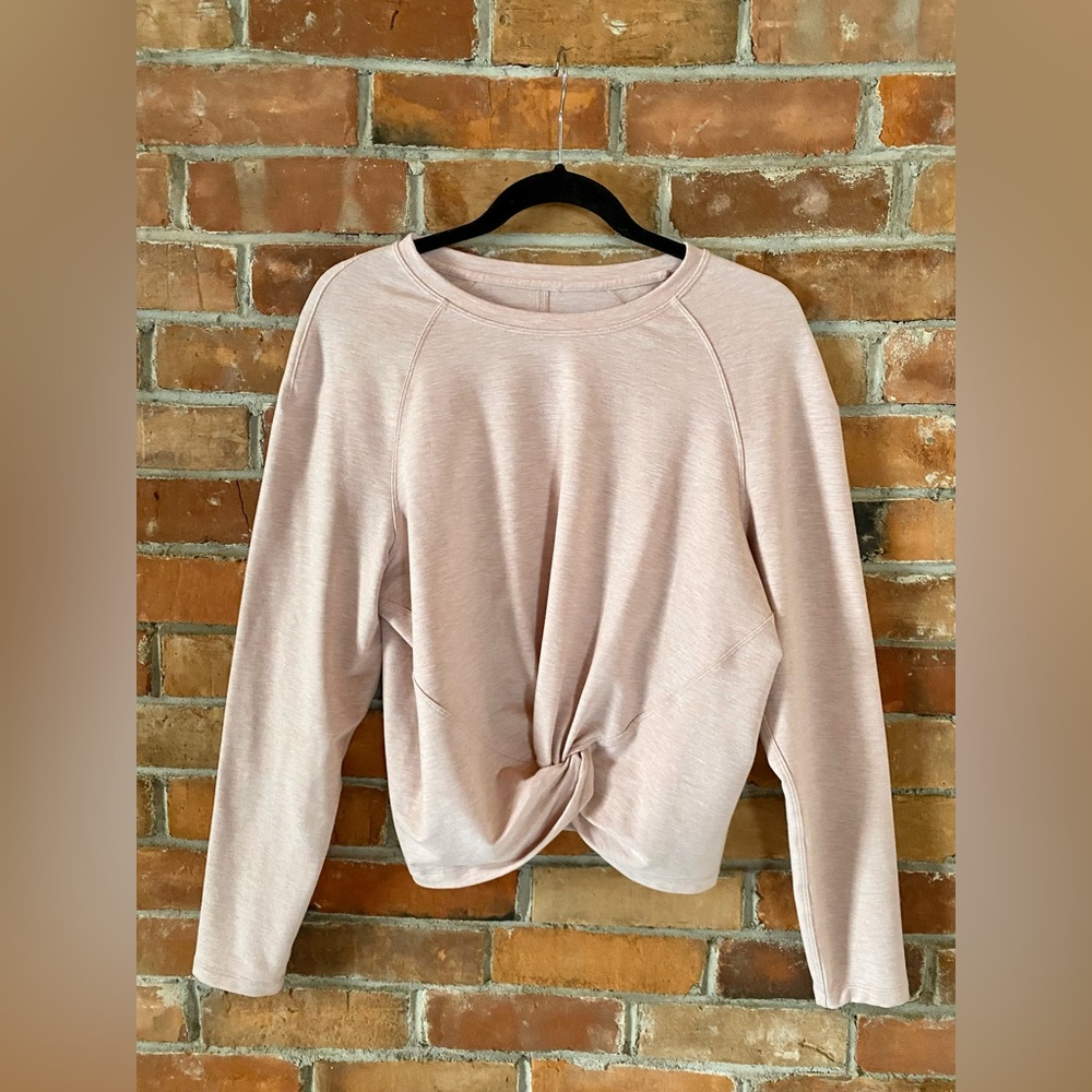 LULULEMON tuck&gather pullover heathered mod faint coral (light pink) size 10 - Picture 5 of 10